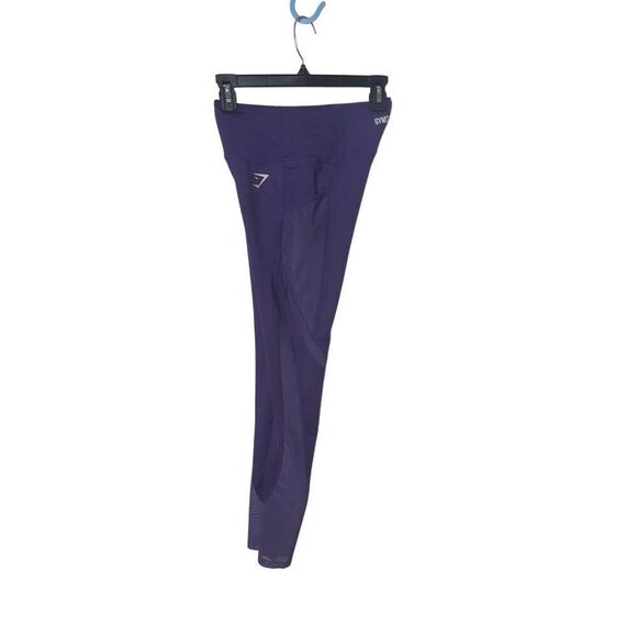 Gymshark Women's Sleek Sculpture Leggings Dry Moisture Medium Purple Pockets - Picture 6 of 7
